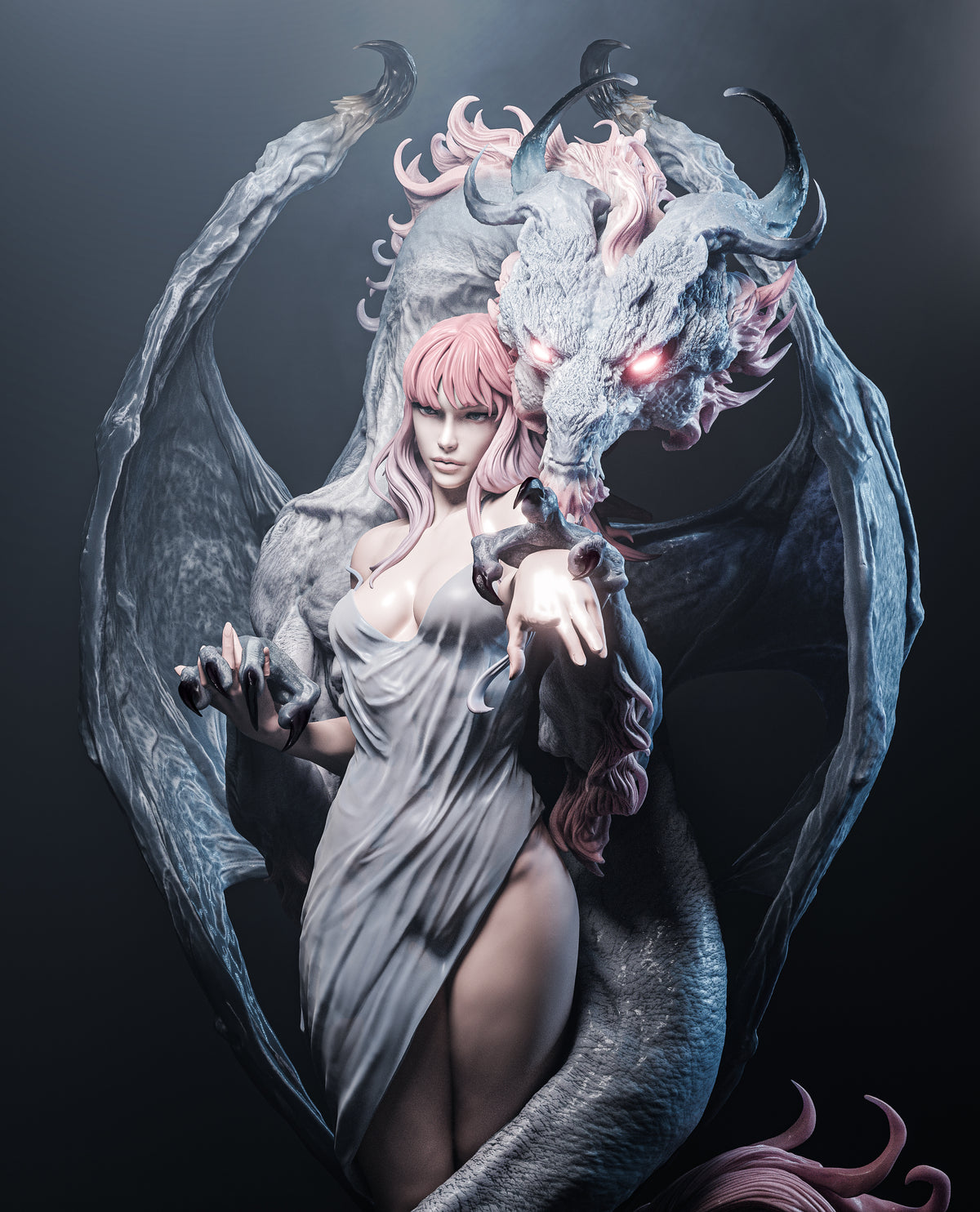 Dragon Lady OC Style Fantasy Monster Unpainted Resin Garage Model Kit (1/6-1/12)