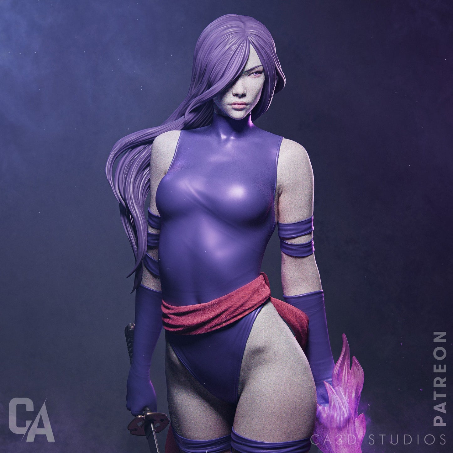 Psylock style Psychic Blade Girl resin kit – Unpainted 3D Printed Model kit