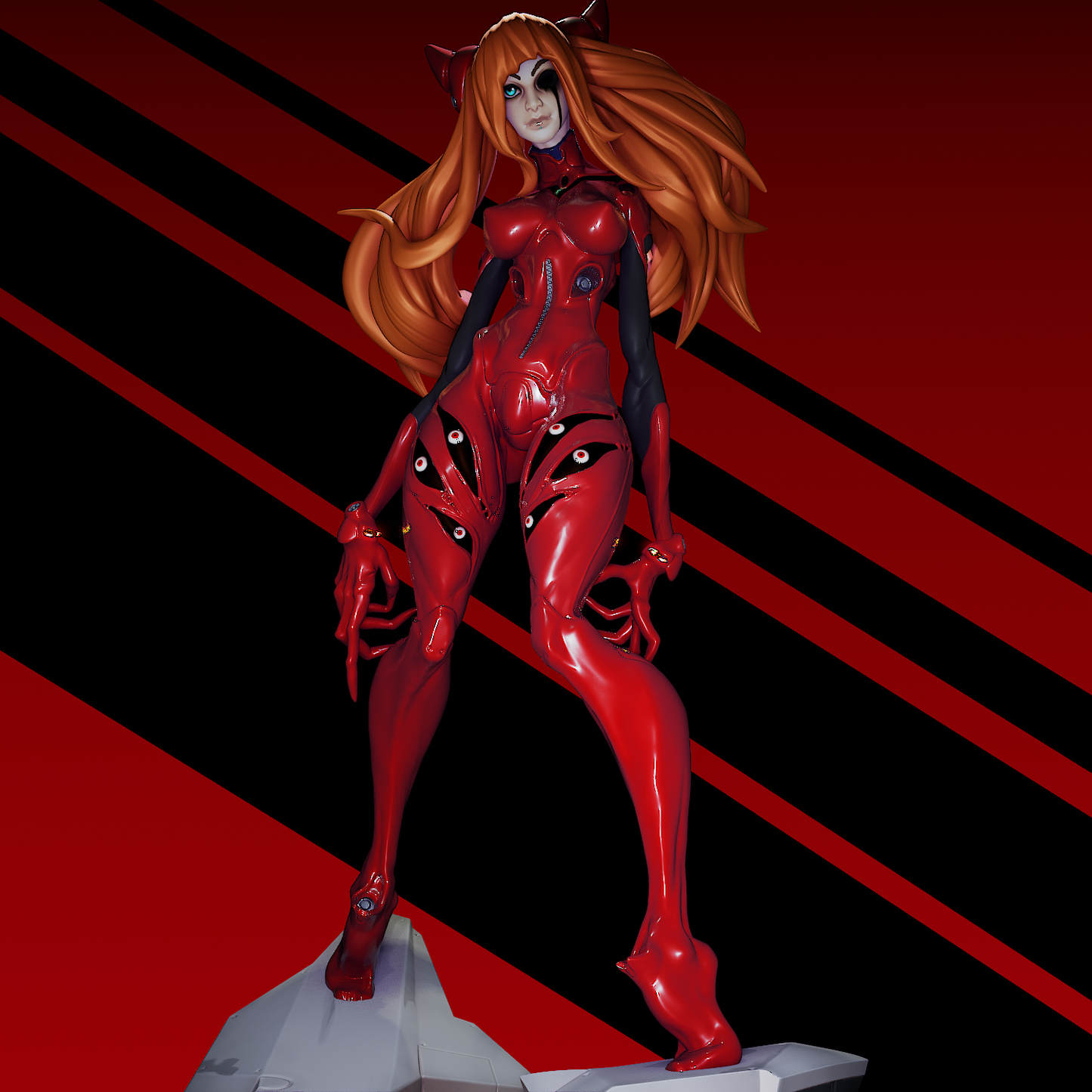Demon Asuka style Evangelion Terror Girl resin kit – Unpainted 3D Printed Model kit