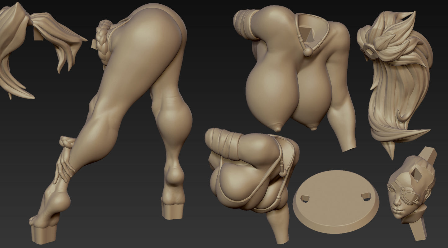 Baiken style Bladed Temptation Girl resin kit – Unpainted 3D Printed Model kit