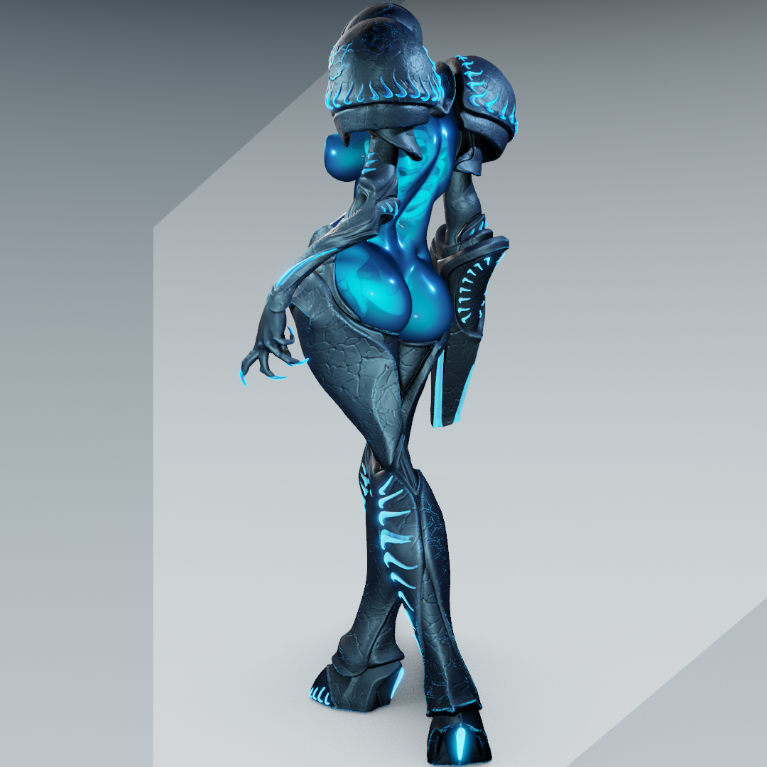 Dark Samus style Void Phantom Girl resin kit – Unpainted 3D Printed Model kit