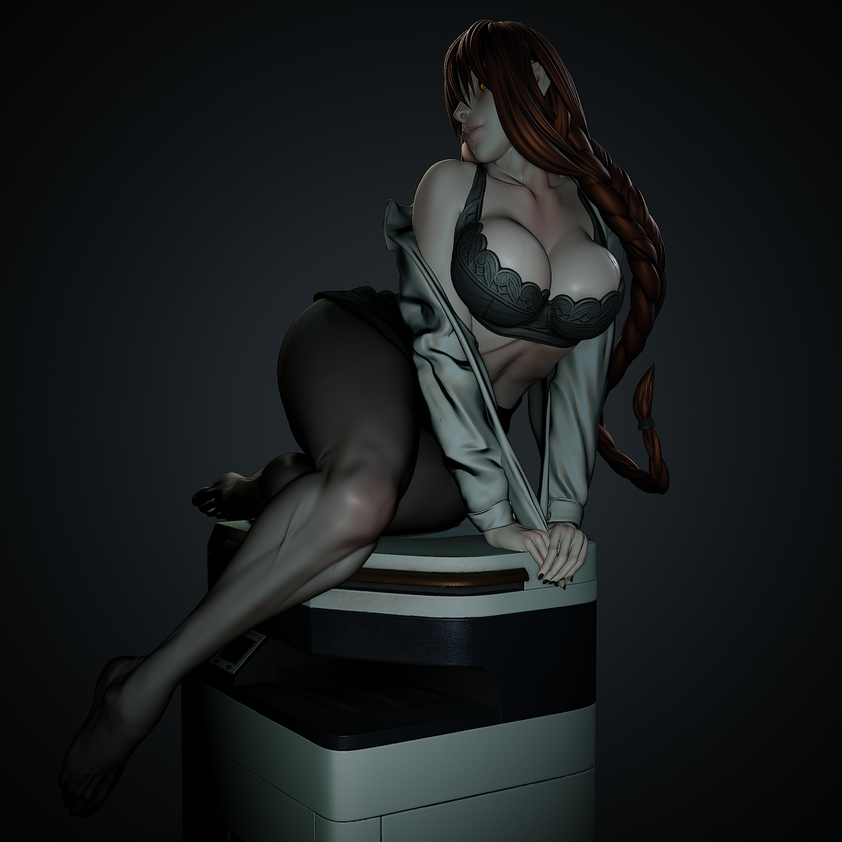 Makima Office Siren Style Chainsaw Man Anime Unpainted Resin Garage (1/6-1/12)