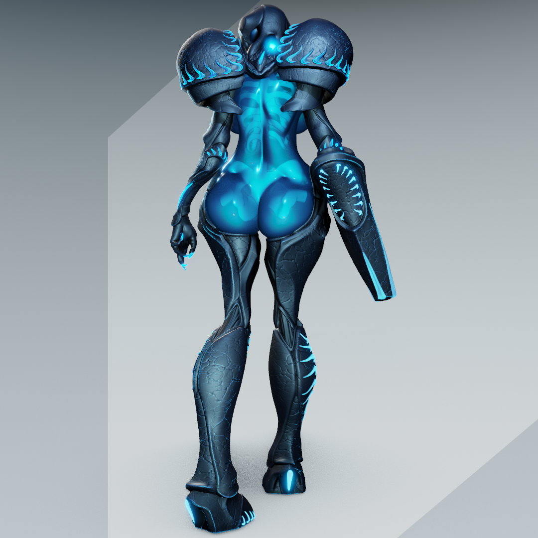 Dark Samus style Void Phantom Girl resin kit – Unpainted 3D Printed Model kit