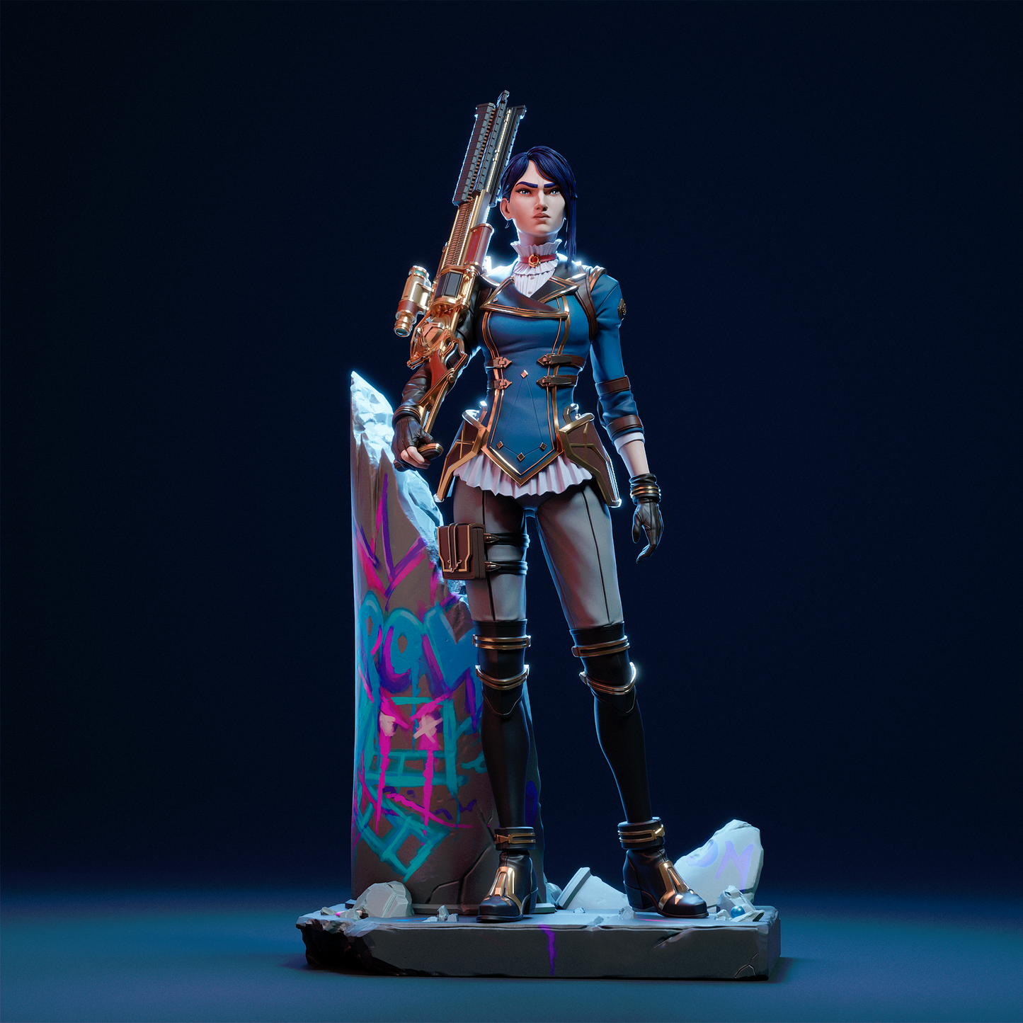 Caitlyn style Enforcer Sniper Girl resin kit – Unpainted 3D Printed Model kit