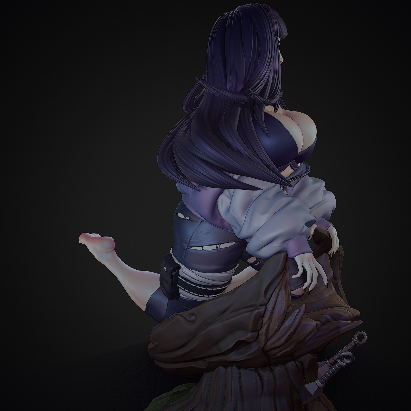 Hinata style Byakugan Beauty Girl resin kit – Unpainted 3D Printed Model kit