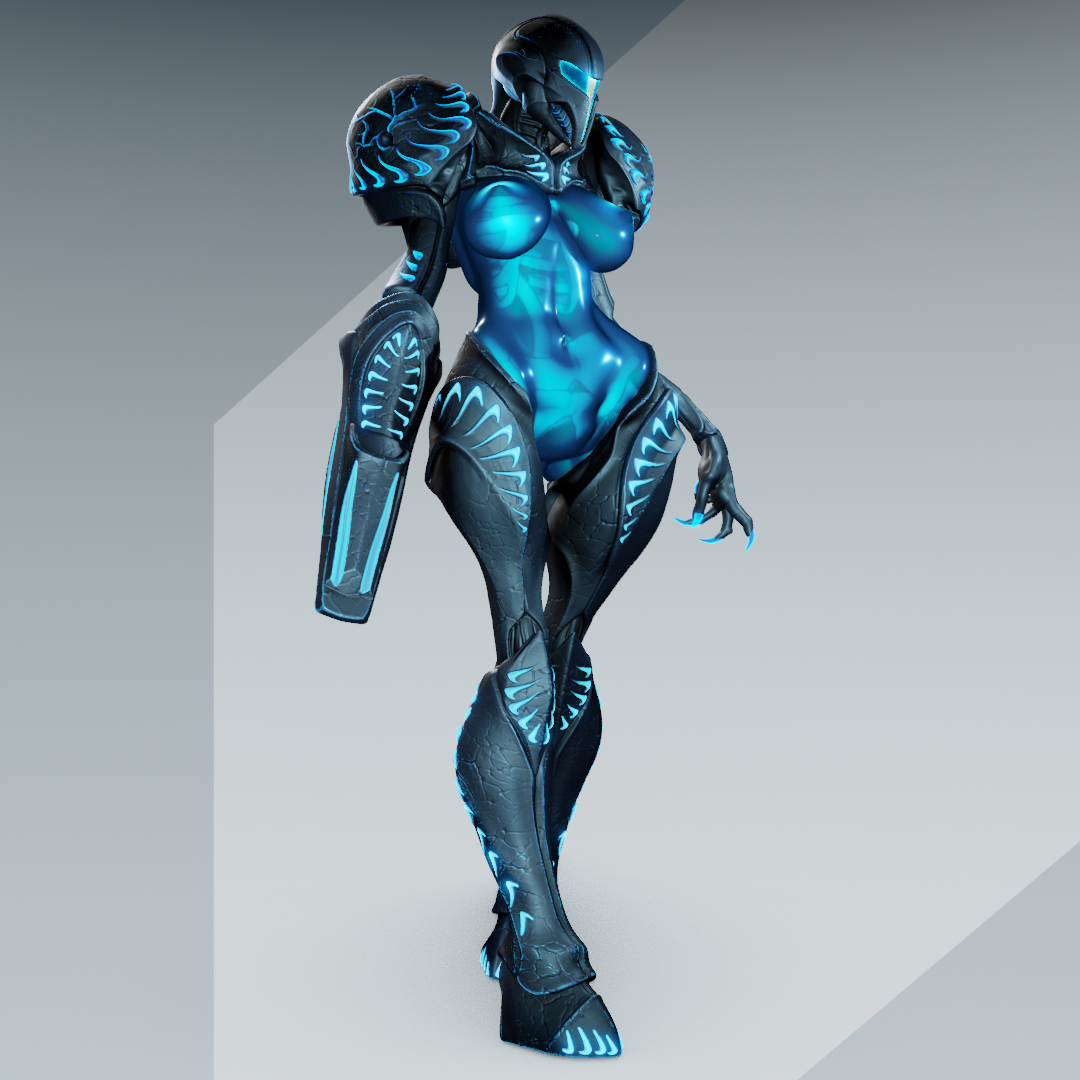 Dark Samus style Void Phantom Girl resin kit – Unpainted 3D Printed Model kit
