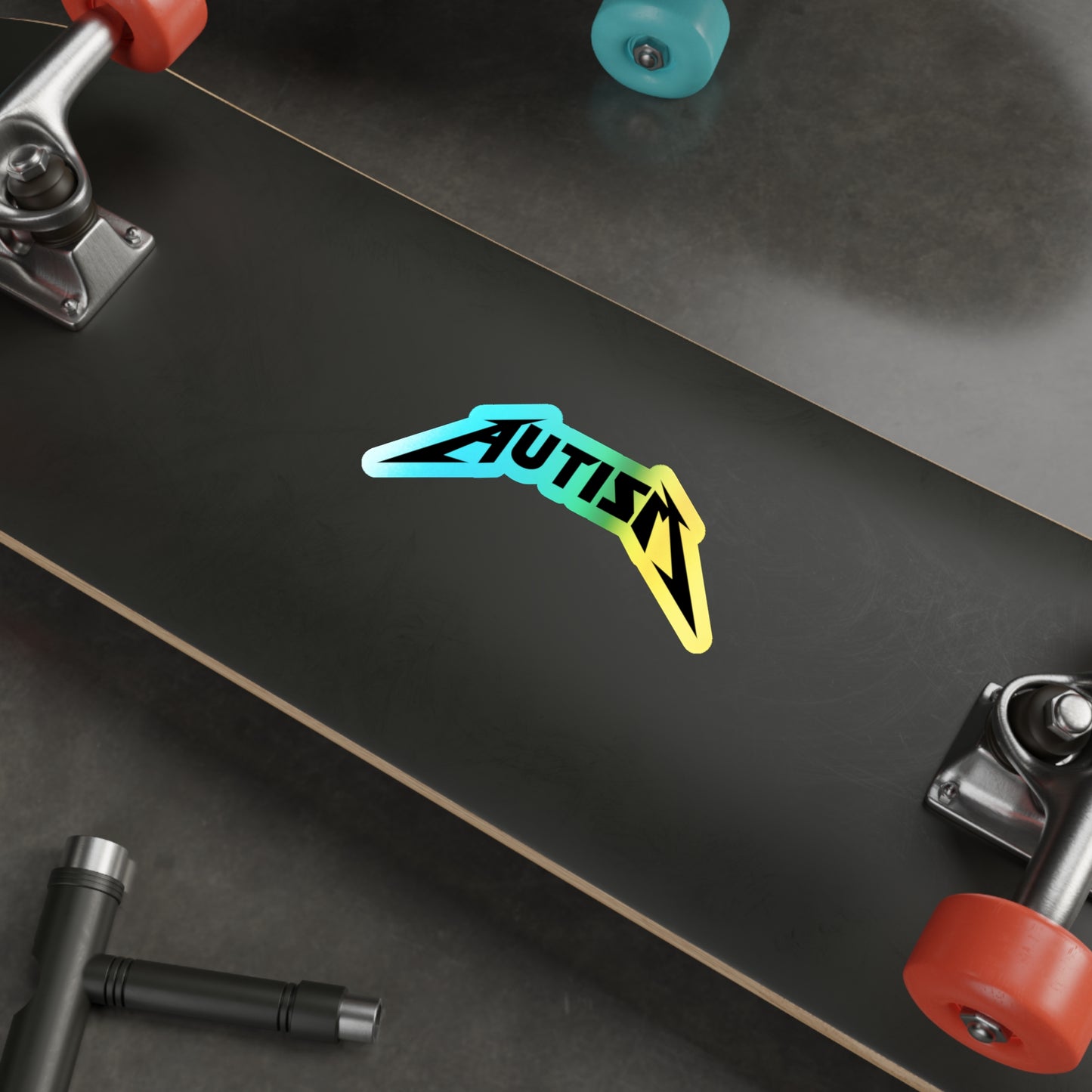 AUTISM Holographic Sticker – Rock Band Style Neurodiversity Decal