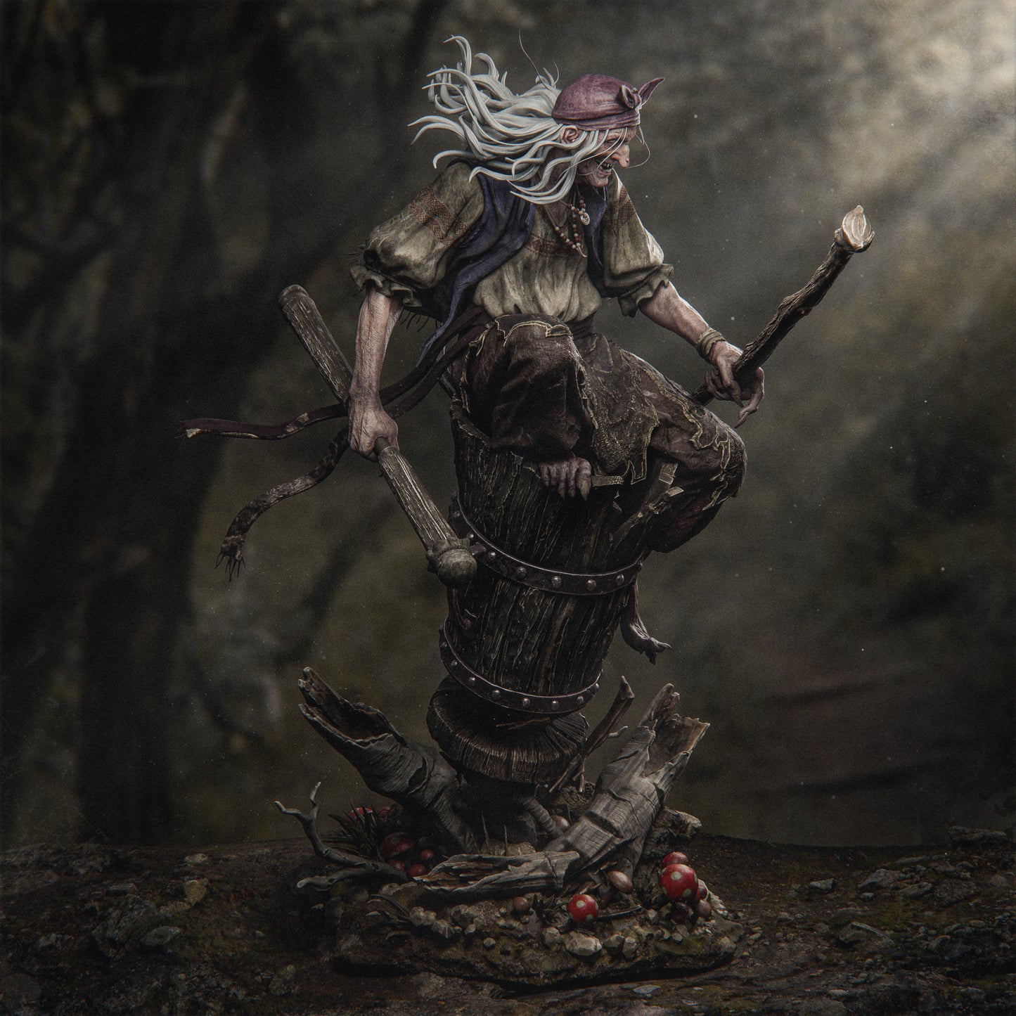 Baba Yaga resin kit – Unpainted 3D Printed Model kit