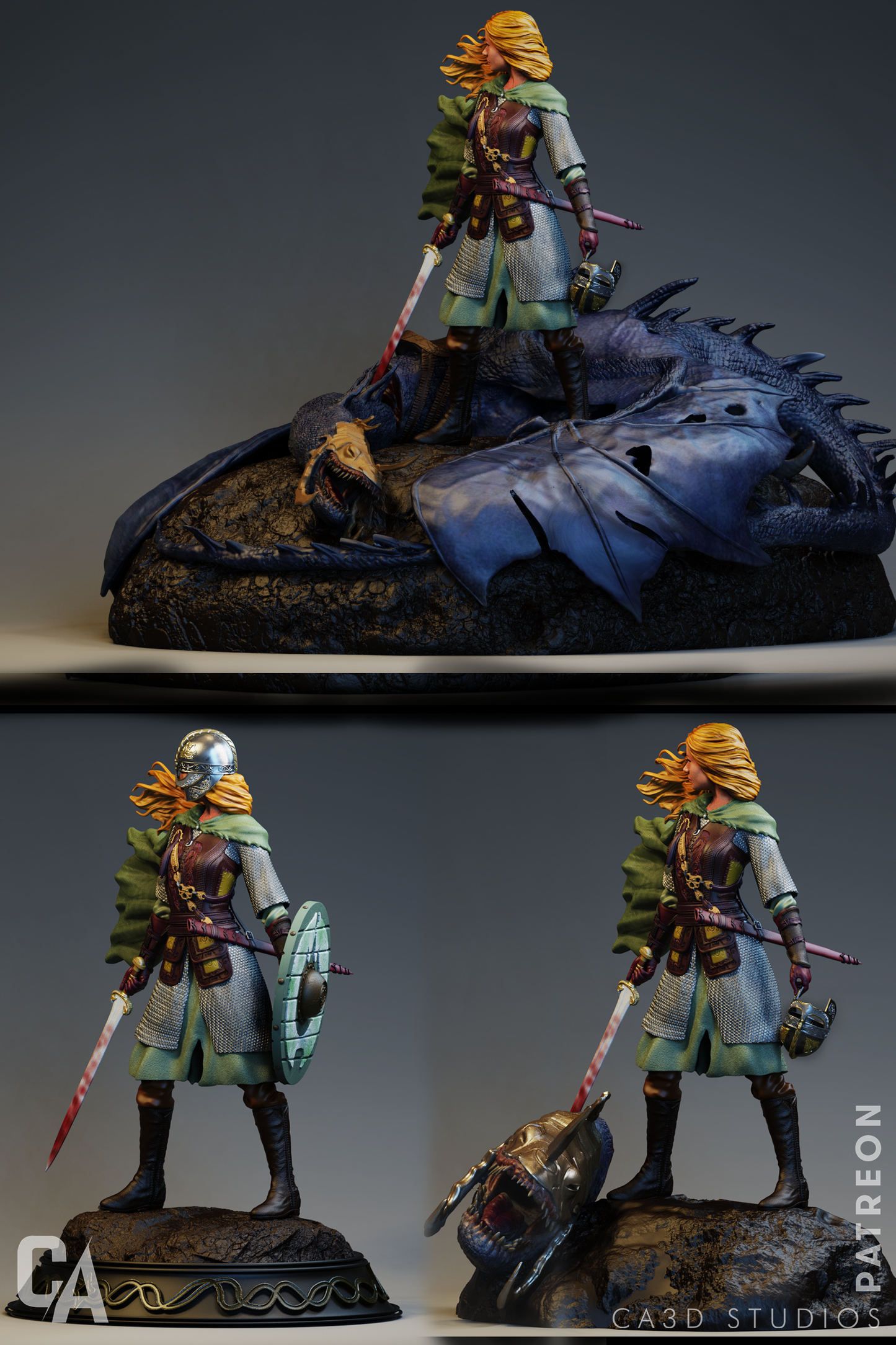 Eowyn style Shieldmaiden resin kit – Unpainted 3D Printed Model kit