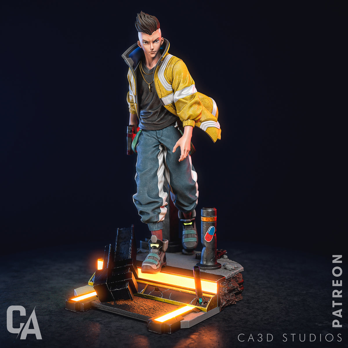 David Martinez Style Cyberpunk Anime Unpainted Resin Garage Model Kit (1/6-1/12)