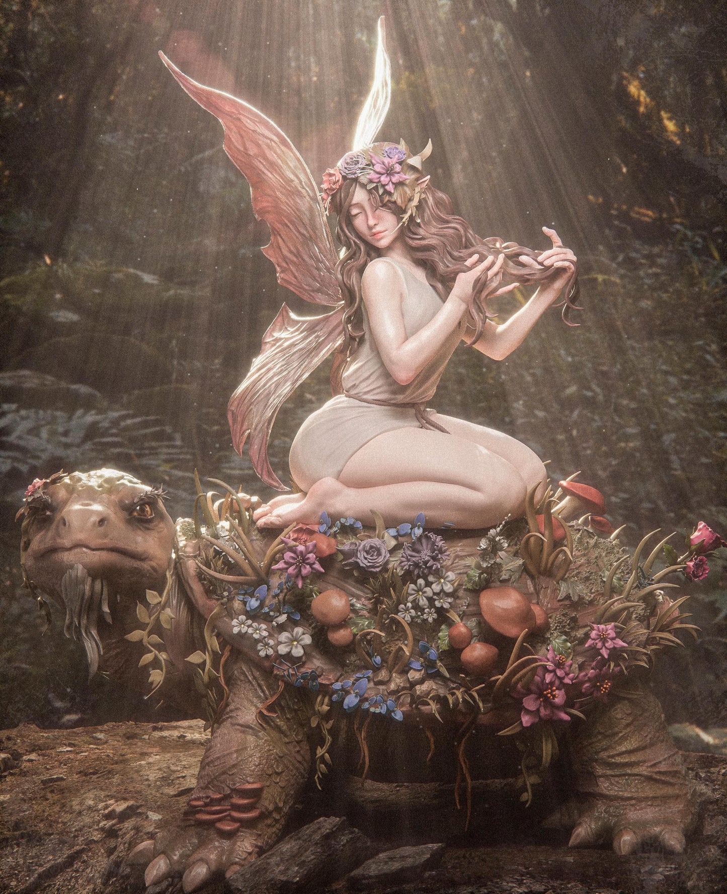 Enchanted Fairy Blosson Girl resin kit – Unpainted 3D Printed Model kit