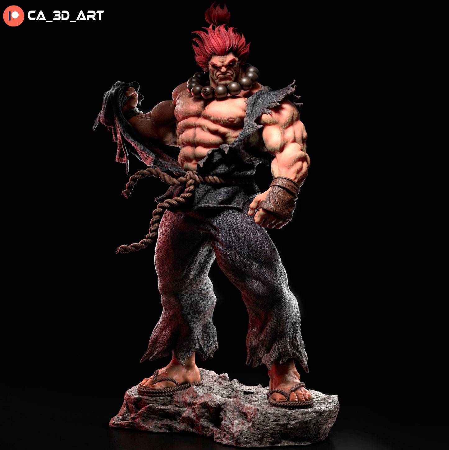 Akuma style Martial Artist Warrior resin kit – Unpainted 3D Printed Model kit