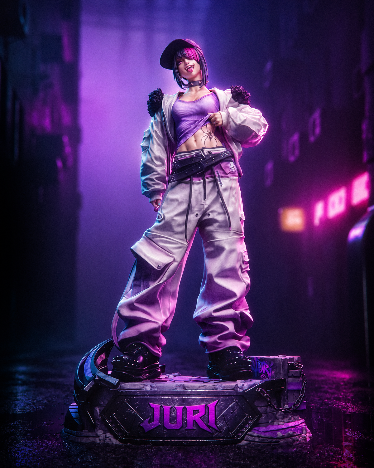 Streetwear Juri Style Street Fighter Unpainted Resin Garage Kit (1/6-1/12)