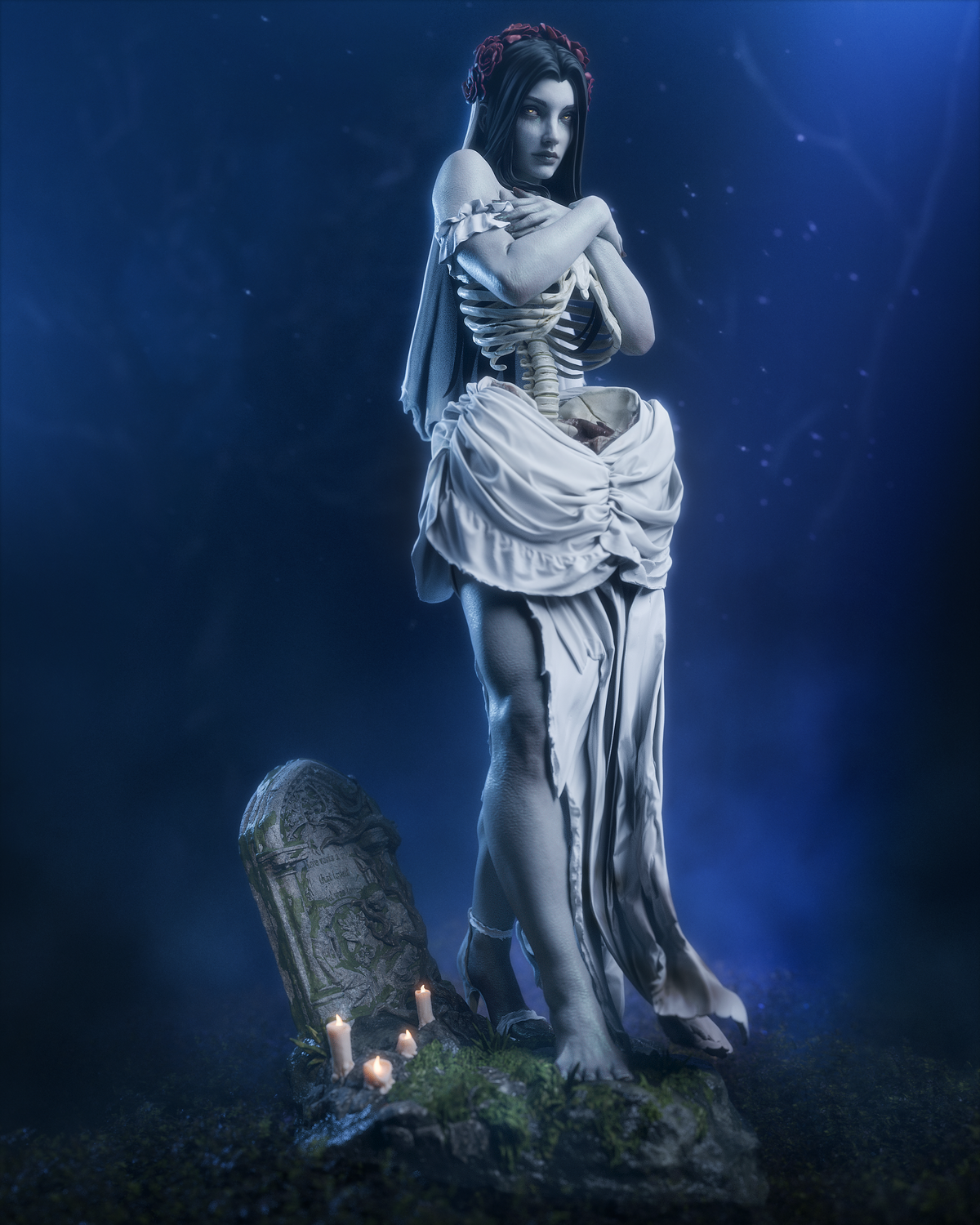 Corpse Bride Style Tim Burton Movie Unpainted Resin Garage Model Kit (1/6-1/12)