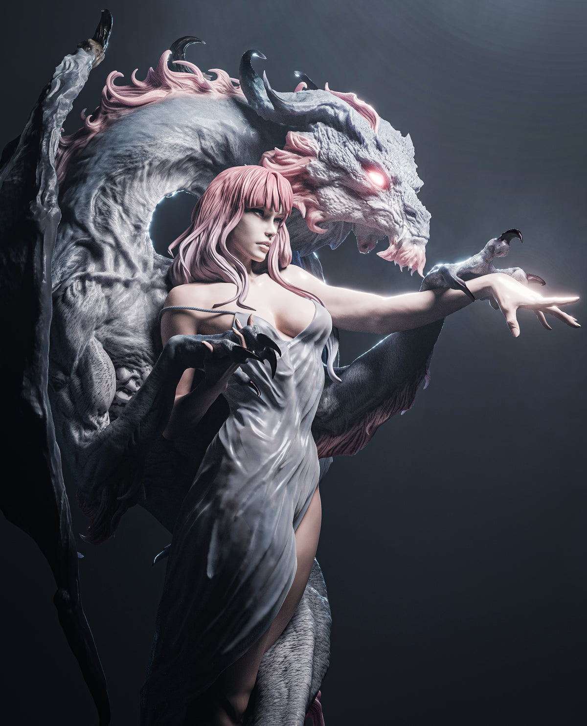 Dragon Lady OC Style Fantasy Monster Unpainted Resin Garage Model Kit (1/6-1/12)