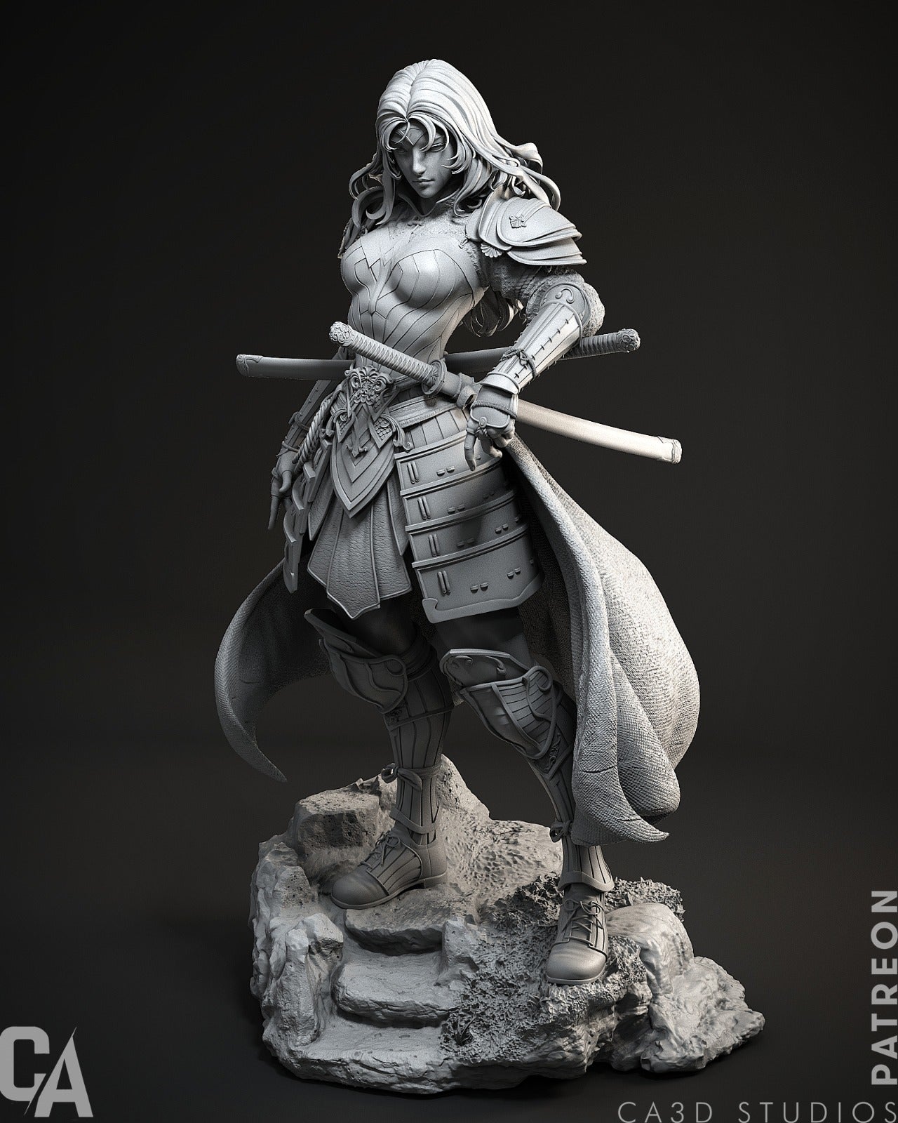 Samurai Wonder Woman style Bushido Champion Girl resin kit – Unpainted 3D Printed Model kit