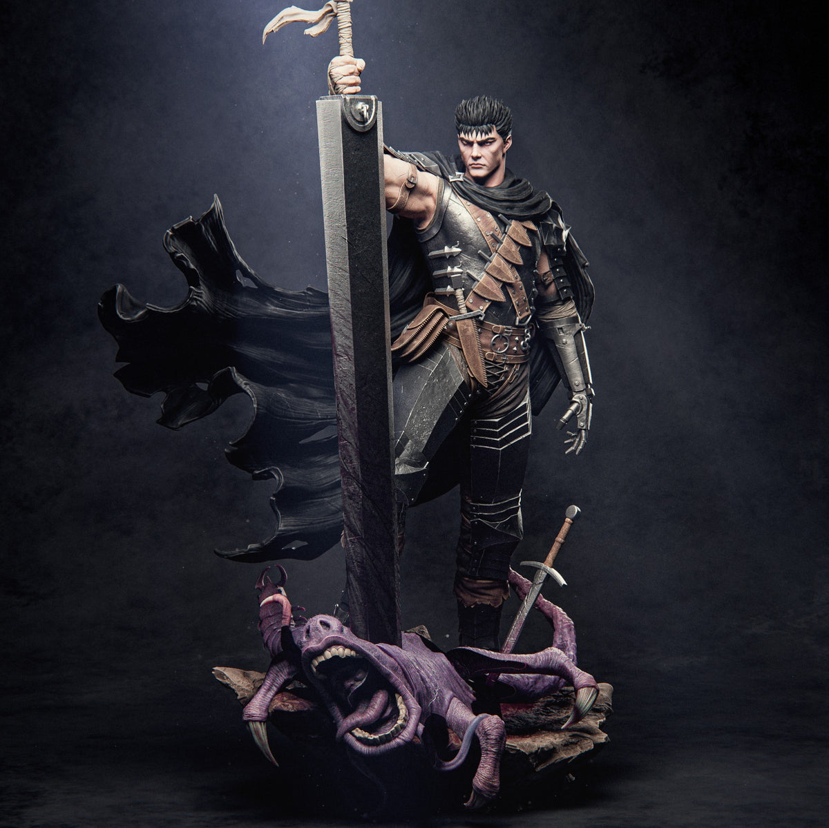 Guts Style Berserk Black Swordsman Anime Unpainted Resin Garage Model (1/6-1/12)