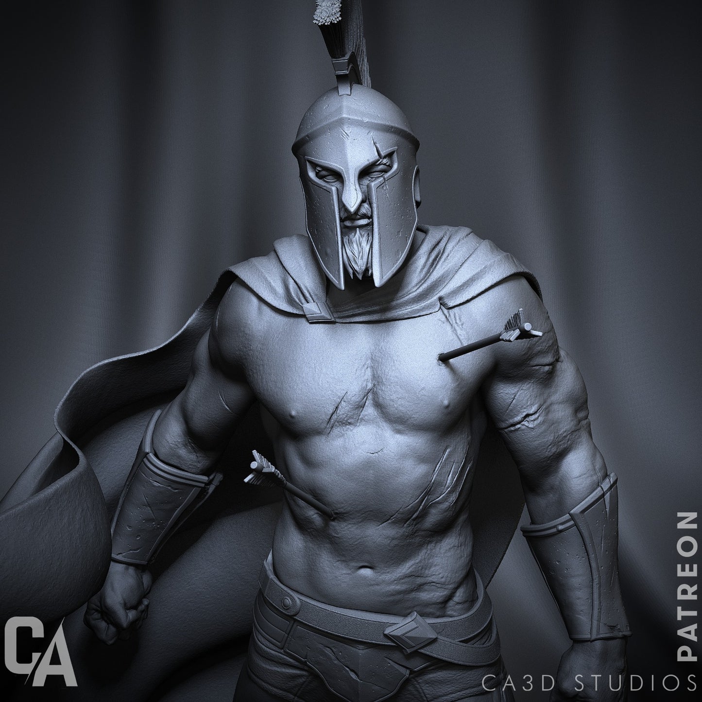 Spartan King Leonidas style resin kit – Unpainted 3D Printed Model kit