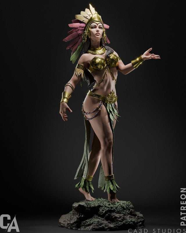 Aztec Goddess resin kit – Unpainted 3D Printed Model kit