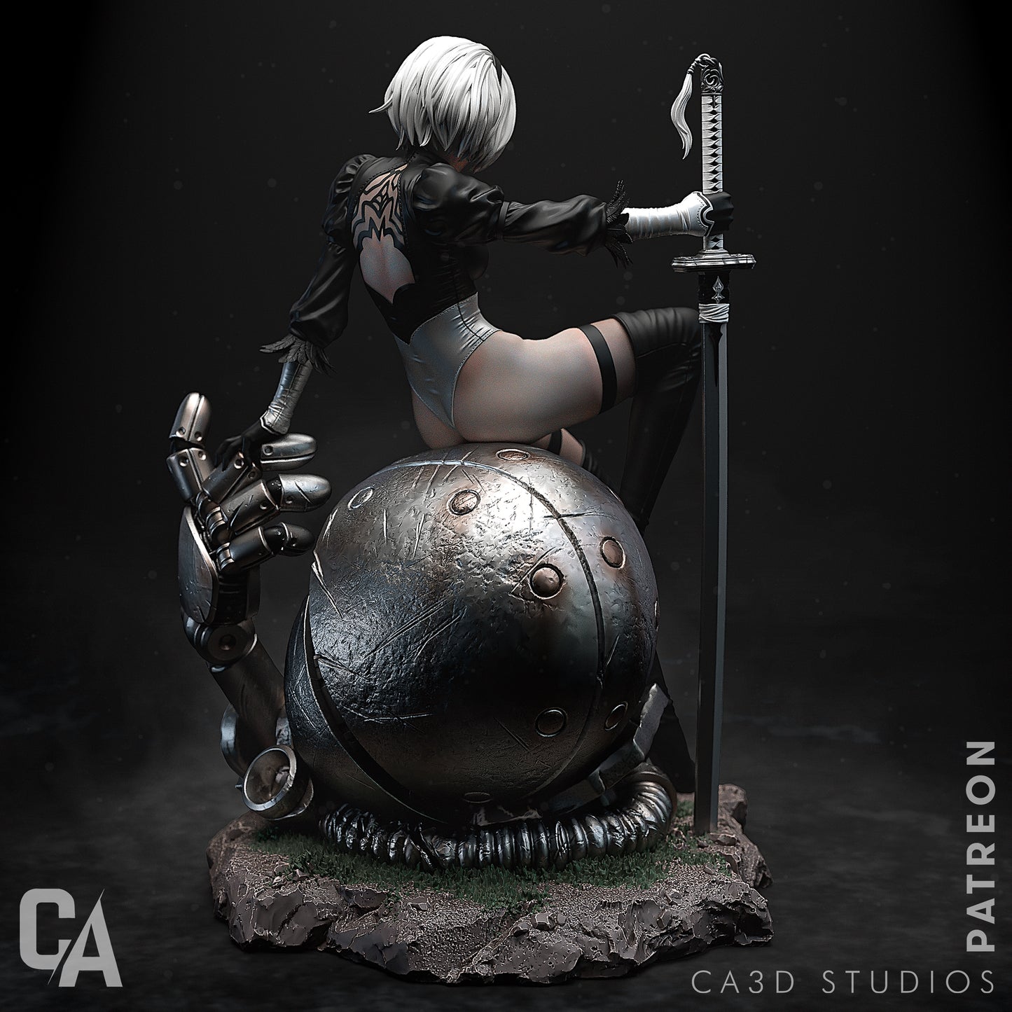 2b style Android Warrior Girl resin kit – Unpainted 3D Printed Model kit