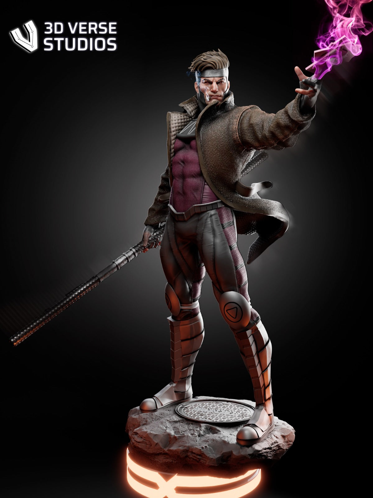 Gambit style Cardmaster Hero resin kit – Unpainted 3D Printed Model kit