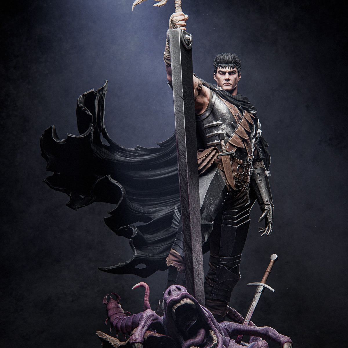 Guts Style Berserk Black Swordsman Anime Unpainted Resin Garage Model (1/6-1/12)