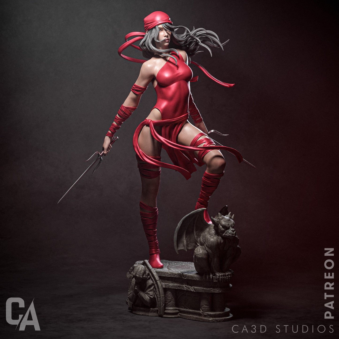 Elektra style Crimson Shadow Girl resin kit – Unpainted 3D Printed Model kit