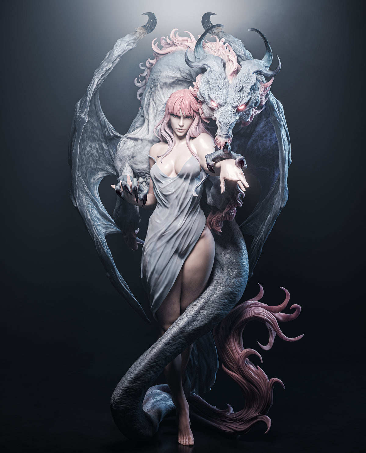 Dragon Lady OC Style Fantasy Monster Unpainted Resin Garage Model Kit (1/6-1/12)