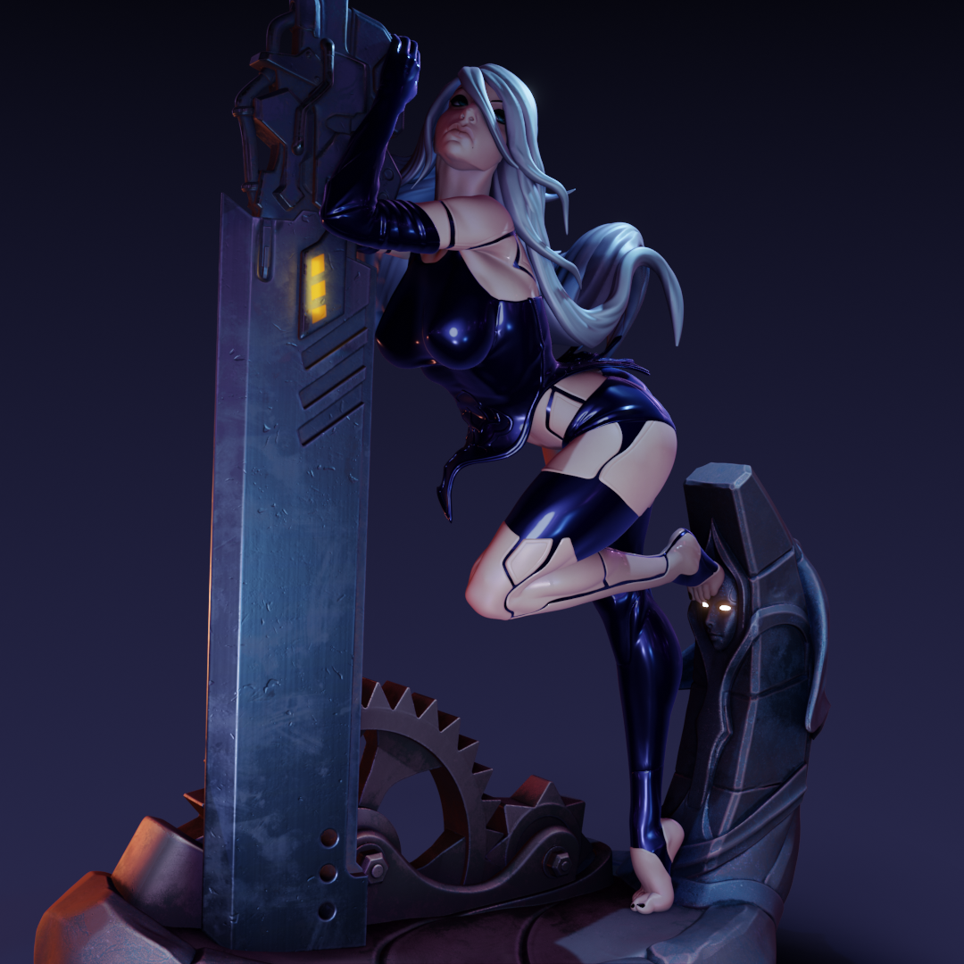 A2 style Android Rebel Girl resin kit – Unpainted 3D Printed Model kit
