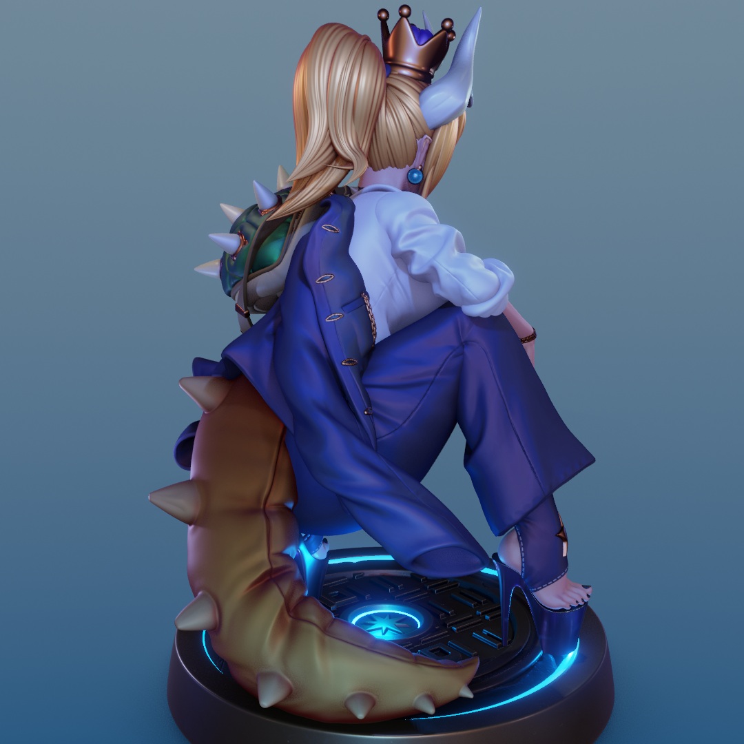 Bowsette style Flame Queen resin kit – Unpainted 3D Printed Model kit