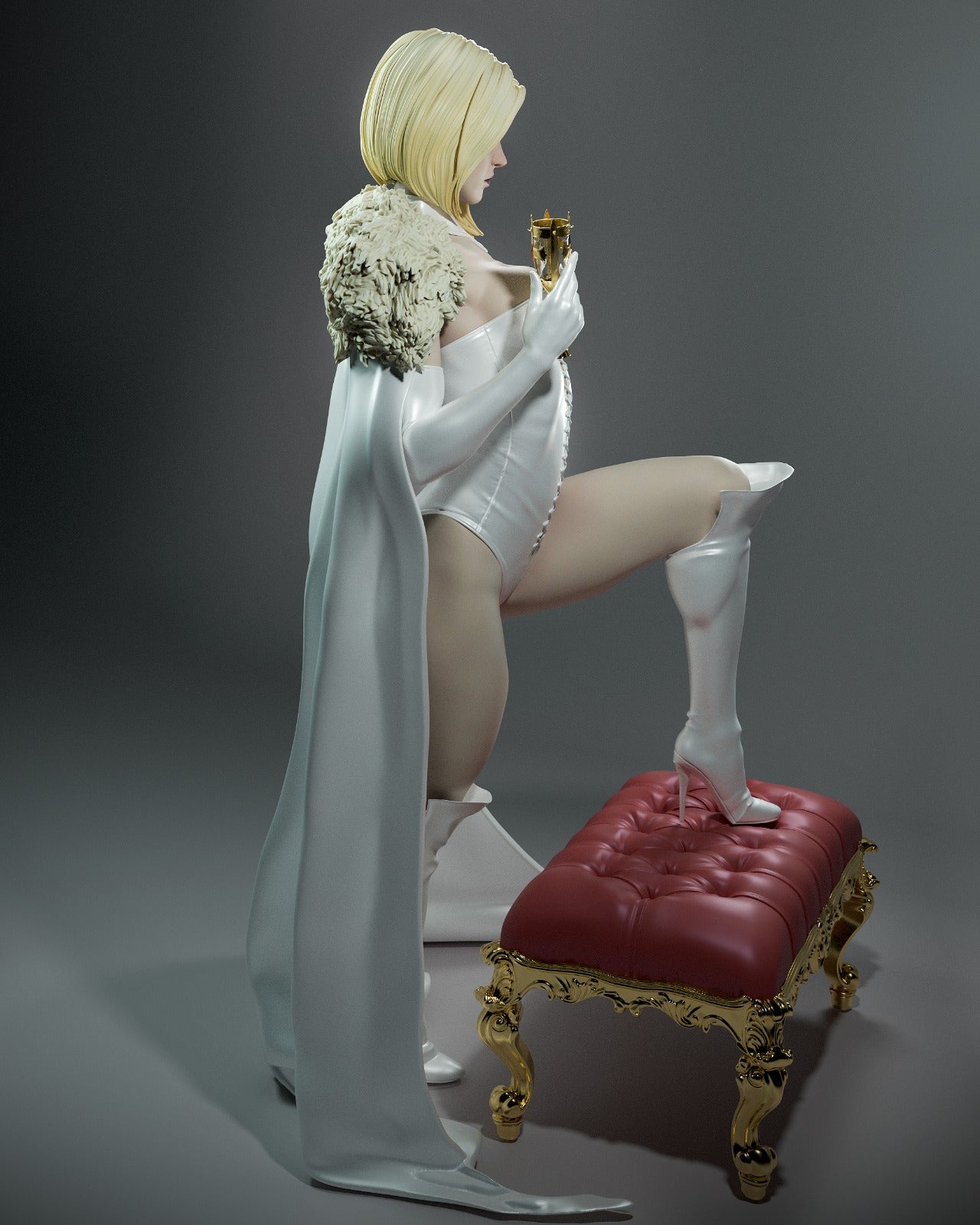 Emma Frost style Diamond Psychic Girl resin kit – Unpainted 3D Printed Model kit