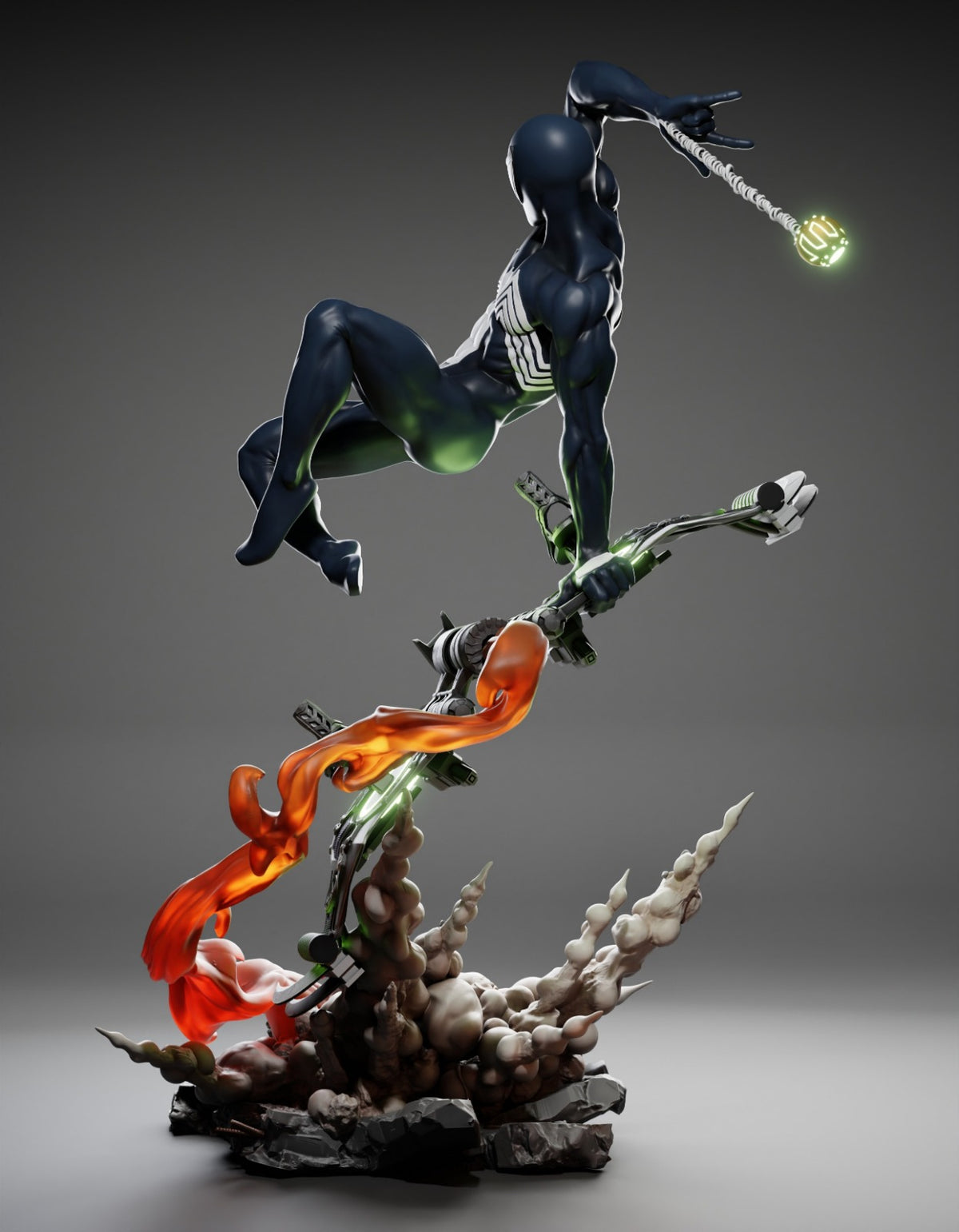 Spiderman Symbiote Style Marvel Comics Unpainted Resin Garage Model (1/6-1/12)