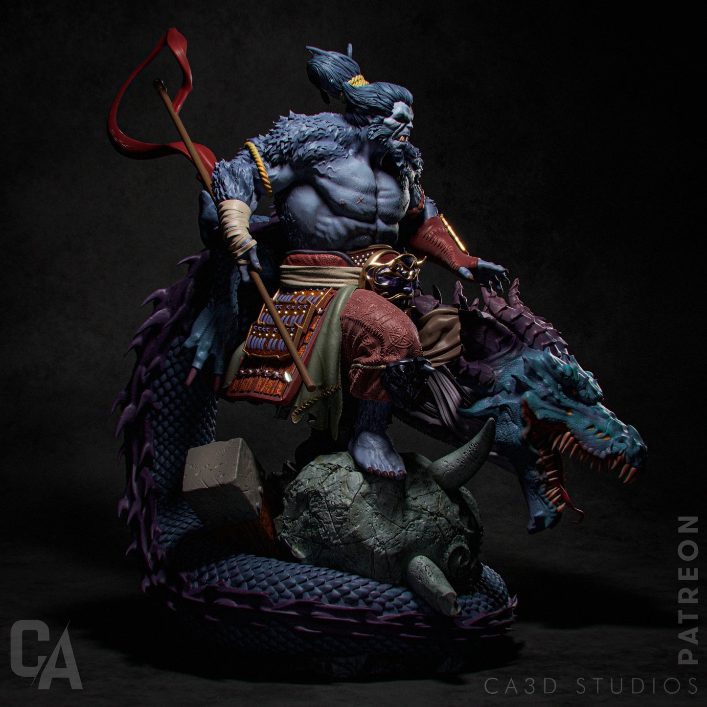 Samurai Beast style Wild Honor Hero resin kit – Unpainted 3D Printed Model kit