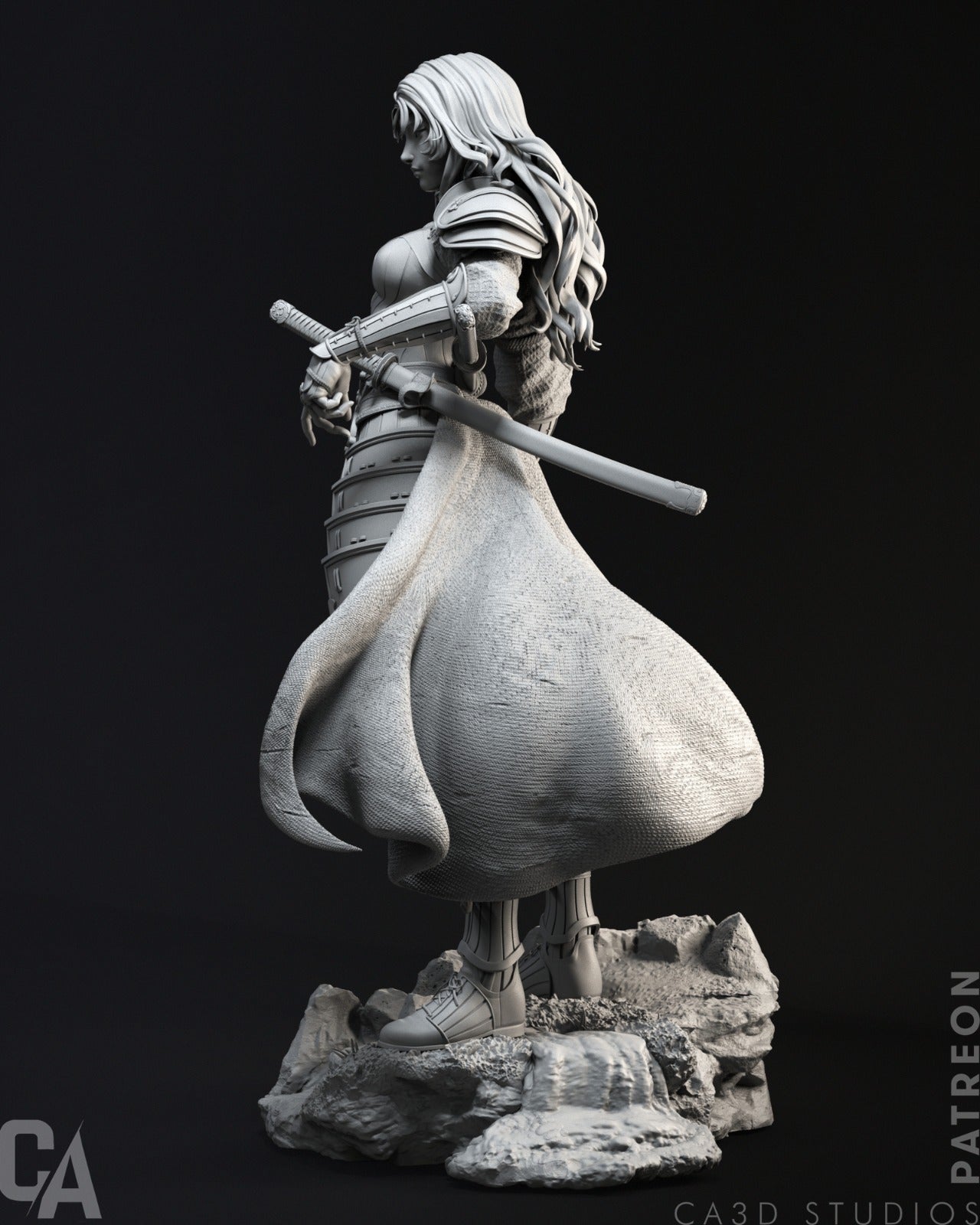 Samurai Wonder Woman style Bushido Champion Girl resin kit – Unpainted 3D Printed Model kit