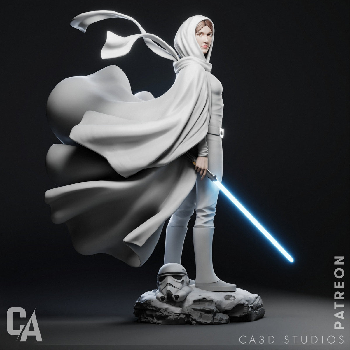 Jedi Princess Leia Style Star Wars Sci-Fi Unpainted Resin Garage Kit (1/6-1/12)