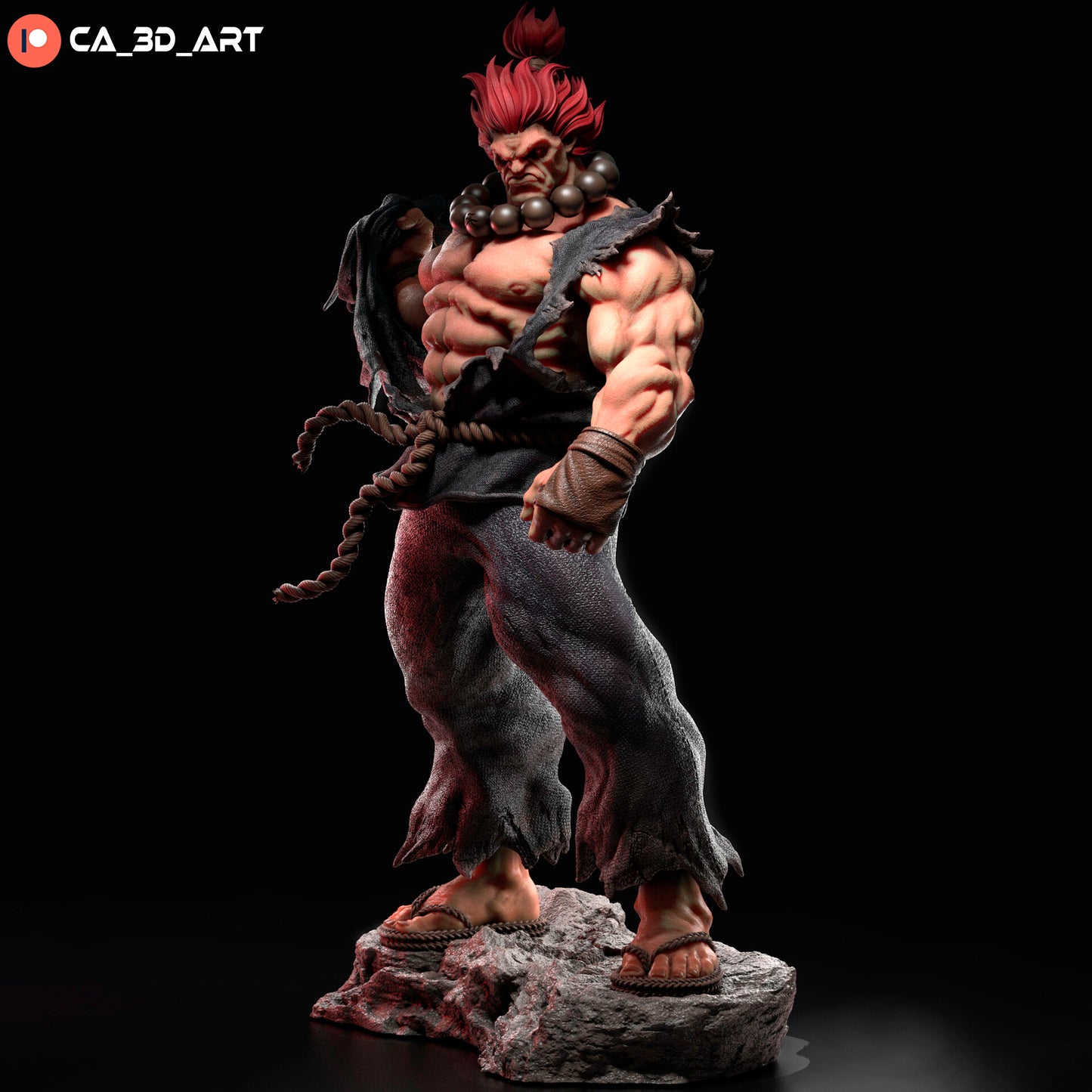 Akuma style Martial Artist Warrior resin kit – Unpainted 3D Printed Model kit