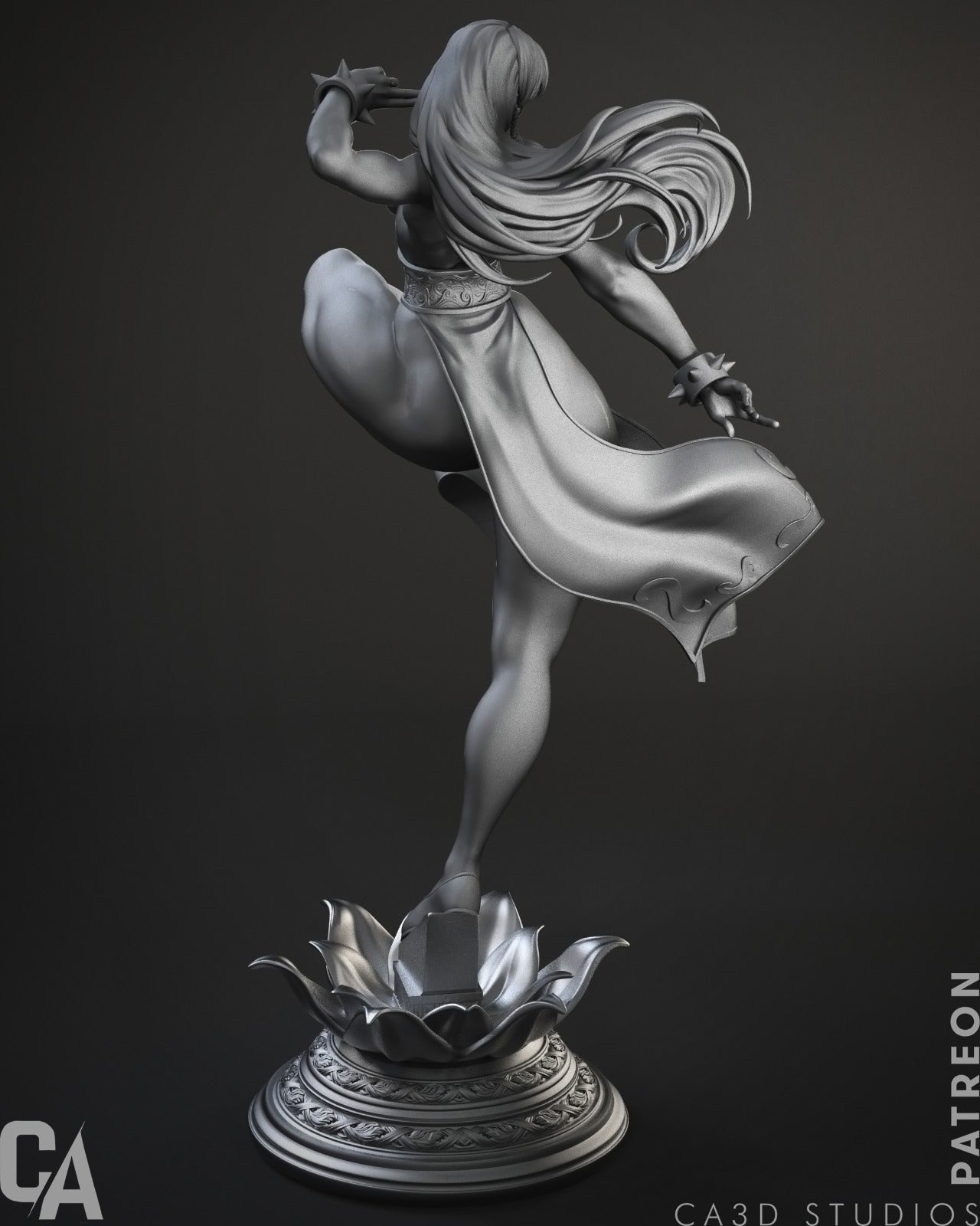 Chun-Li styleSpinning Kick Fighting Heroine resin kit – Unpainted 3D Printed Model kit