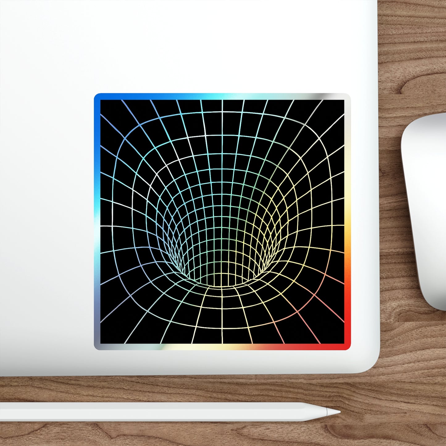 Holographic Grid Tunnel Sticker - Cyberpunk Vaporwave Webcore Glitch Edgerunners Astro Punk Event Horizon Aesthetic Decal sticker