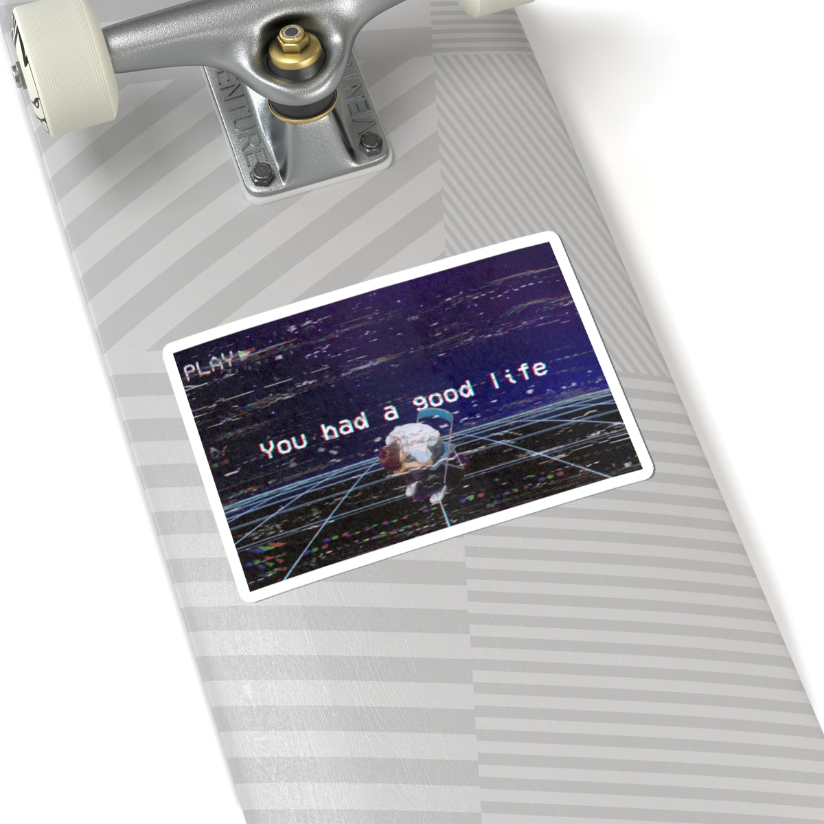 You Had a Good Life Kiss Cut Sticker – Vaporwave Shinji Aesthetic Anime Sticker, Sad VHS Lo-Fi Mood