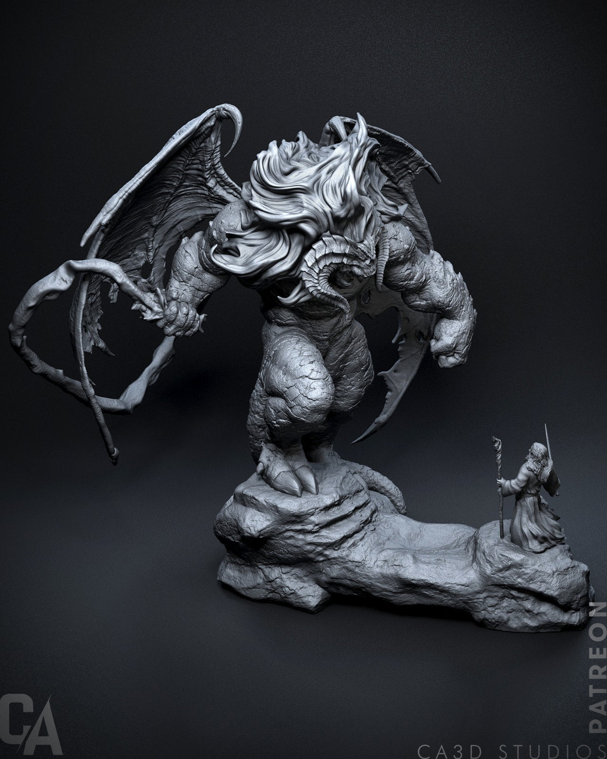 Gandalf vs Balrog Style Lord of the Rings LOTR Unpainted Resin Garage (1/6-1/12)