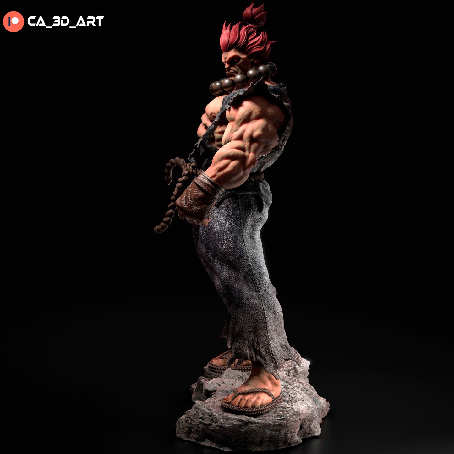 Akuma style Martial Artist Warrior resin kit – Unpainted 3D Printed Model kit