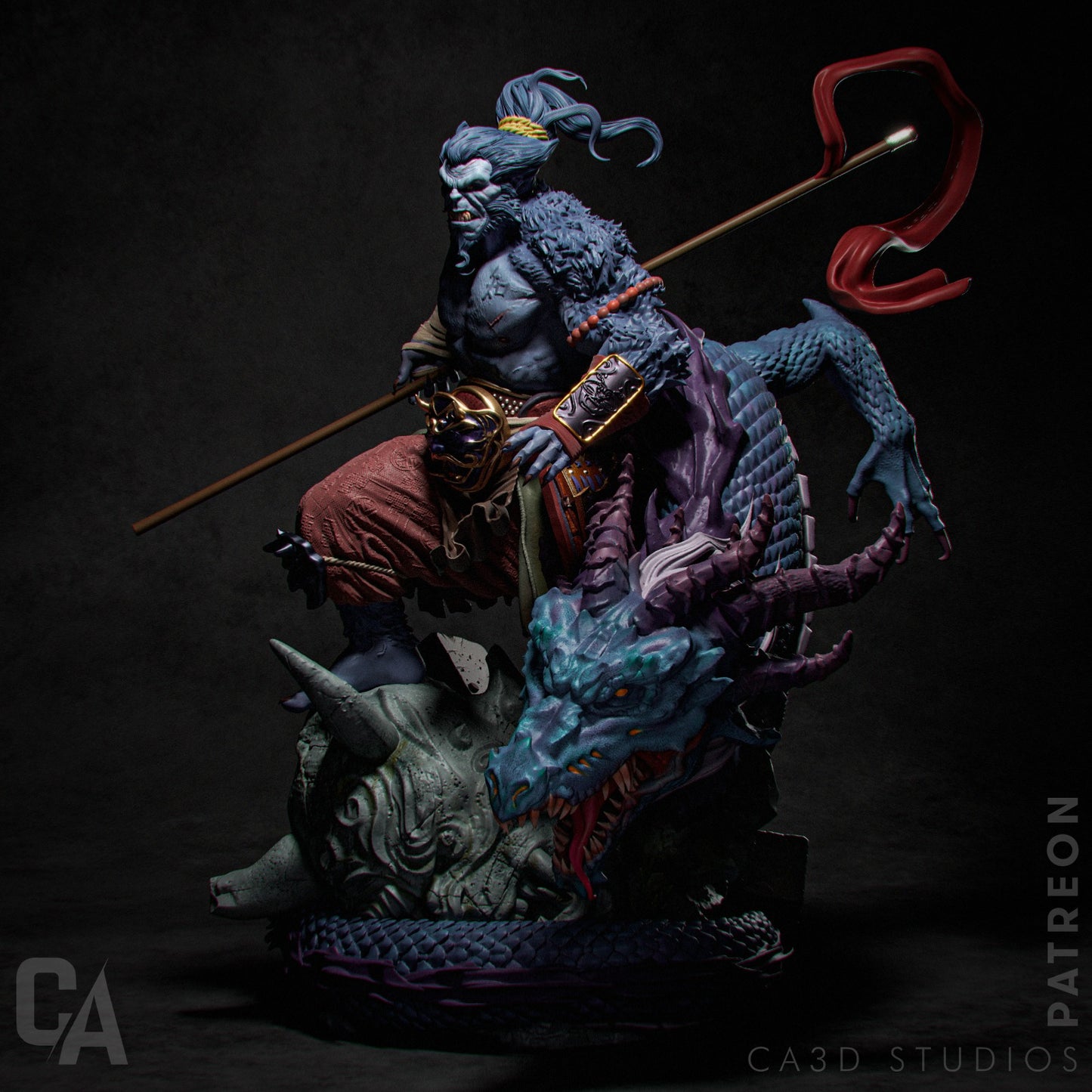 Samurai Beast style Wild Honor Hero resin kit – Unpainted 3D Printed Model kit