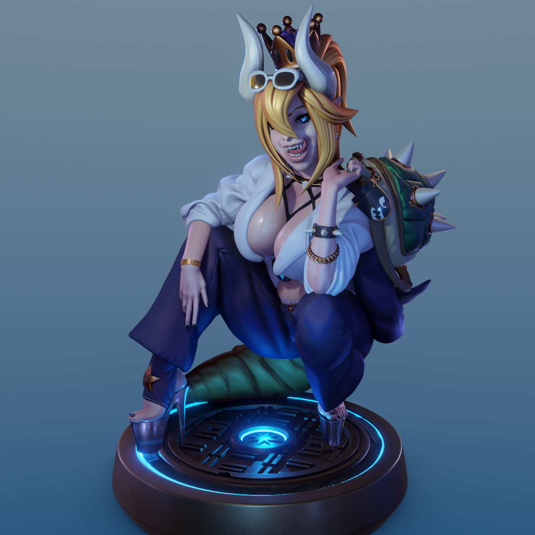 Bowsette style Flame Queen resin kit – Unpainted 3D Printed Model kit