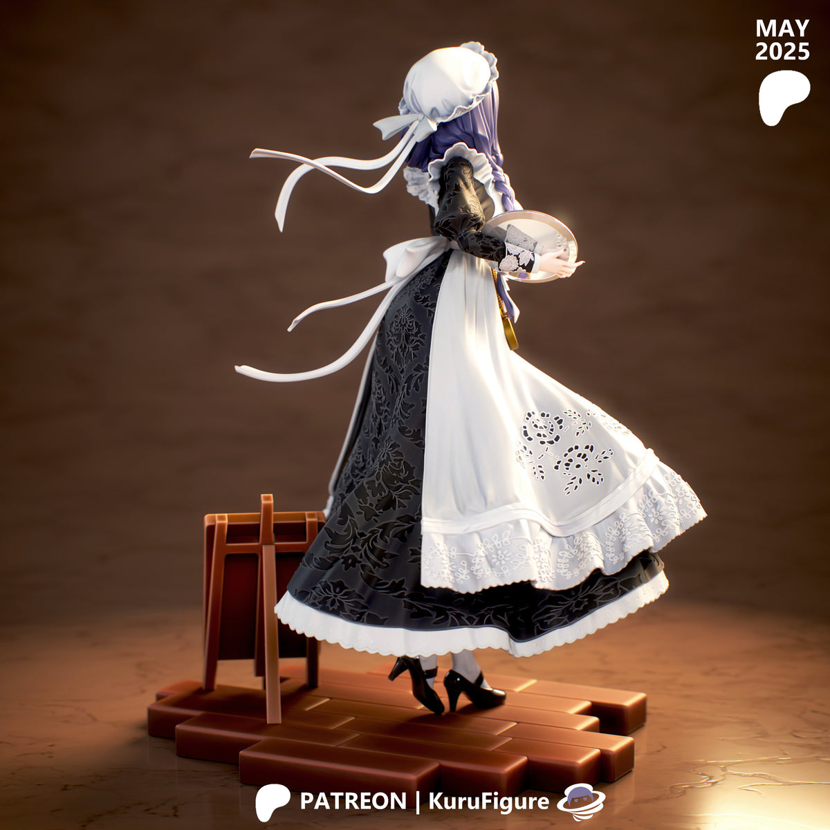 Maid Ouro Kronii Style VTuber Unpainted Resin Garage Kit (1/6-1/12)