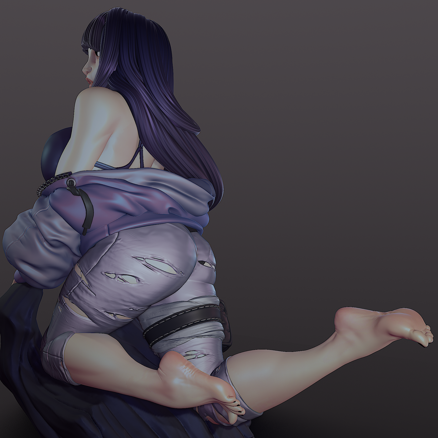 Hinata style Byakugan Beauty Girl resin kit – Unpainted 3D Printed Model kit