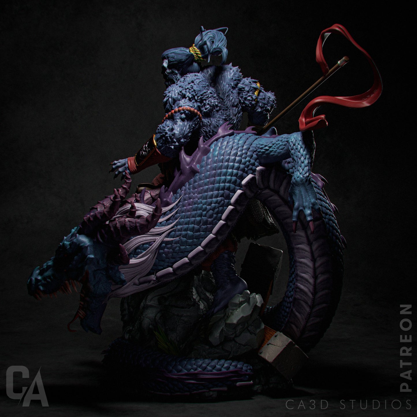 Samurai Beast style Wild Honor Hero resin kit – Unpainted 3D Printed Model kit