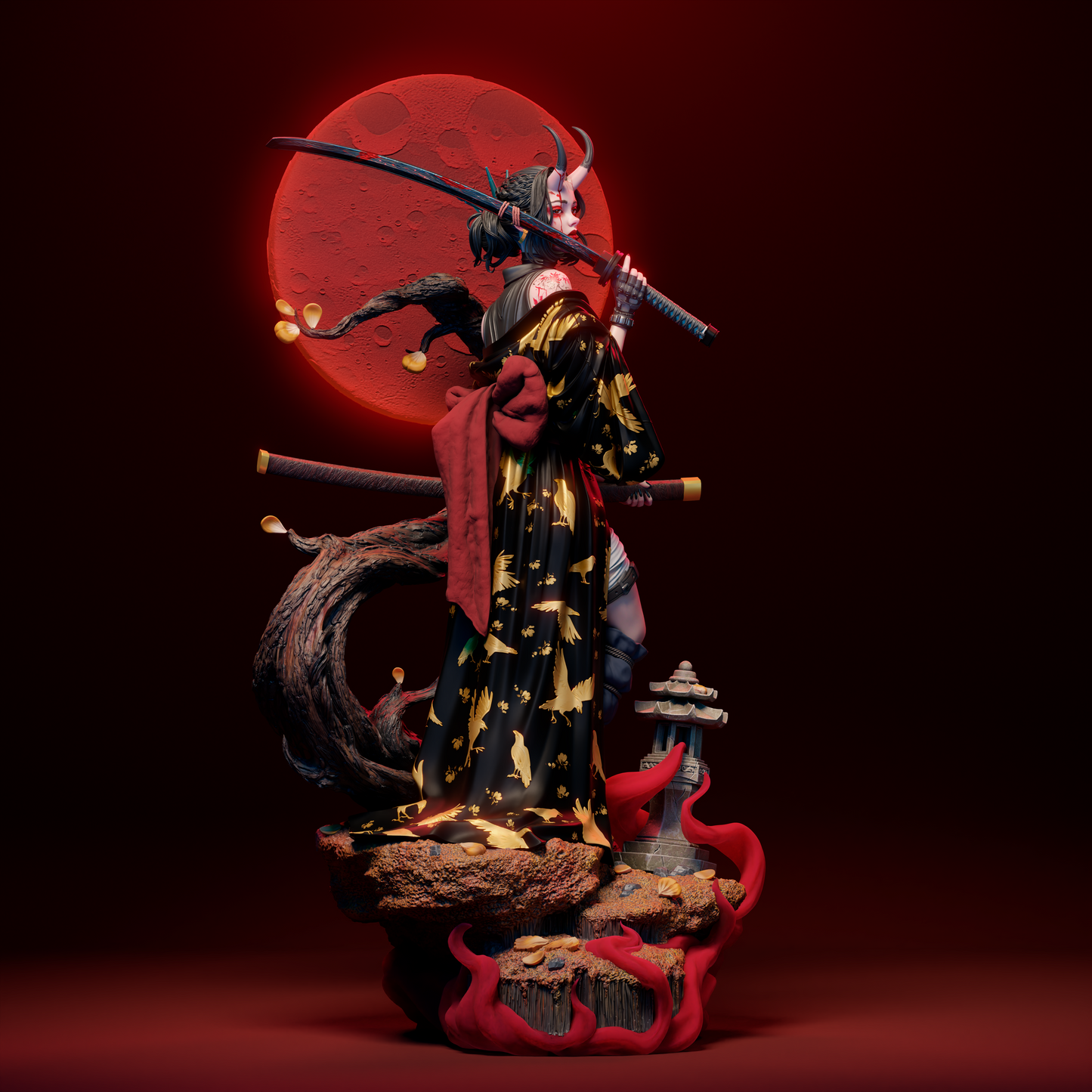 Oni Demonic Warlord resin kit – Unpainted 3D Printed Model kit