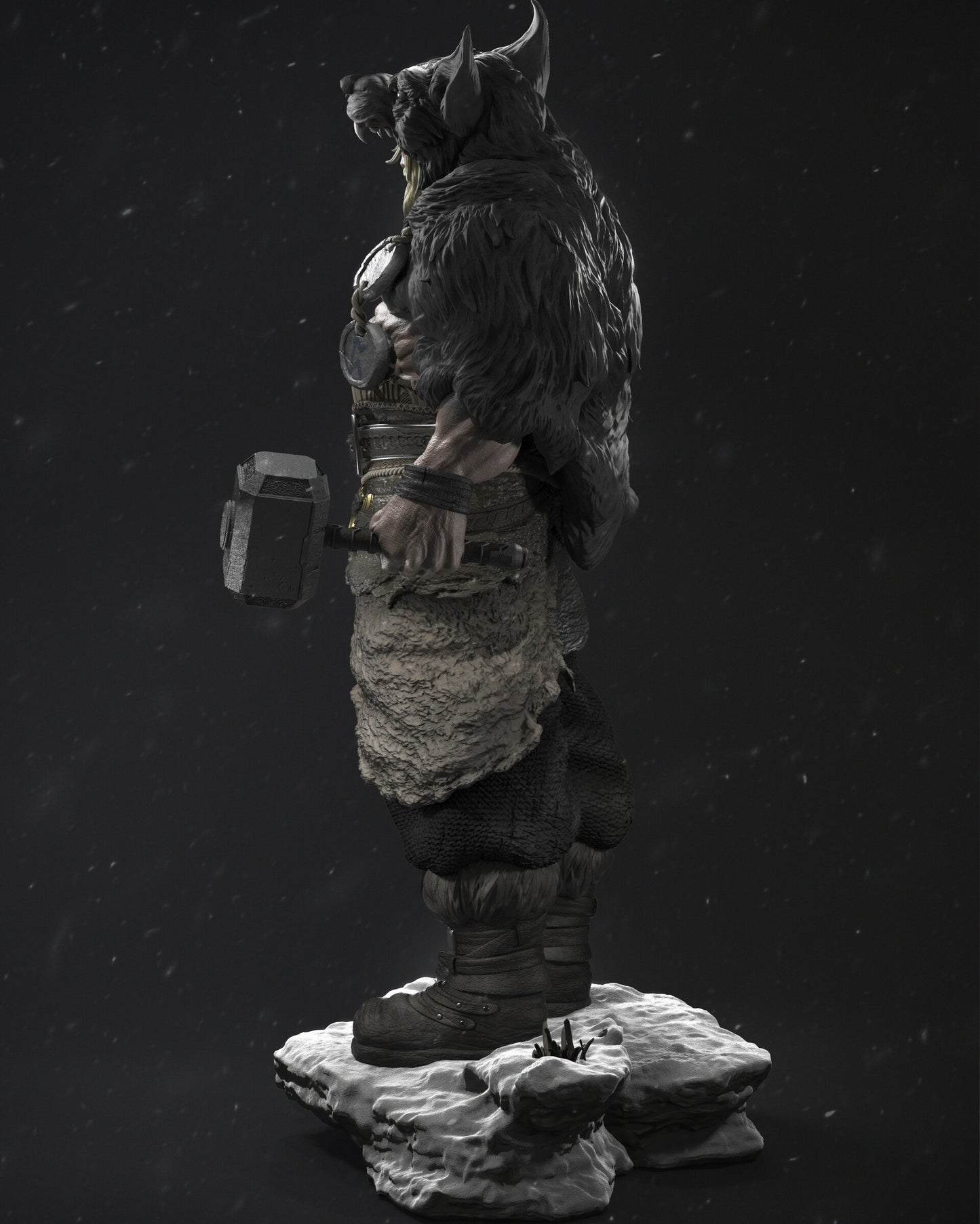 Thor style Barbarian Thunder God KIT – Unpainted and Unassembed 3D Printed figure KIT – Norse Warrior Hobby Kit