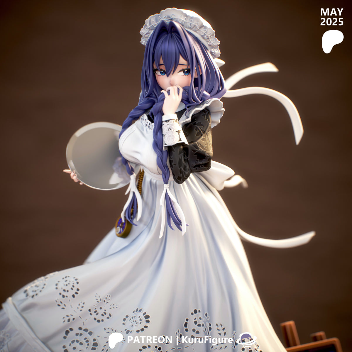 Maid Ouro Kronii Style VTuber Unpainted Resin Garage Kit (1/6-1/12)