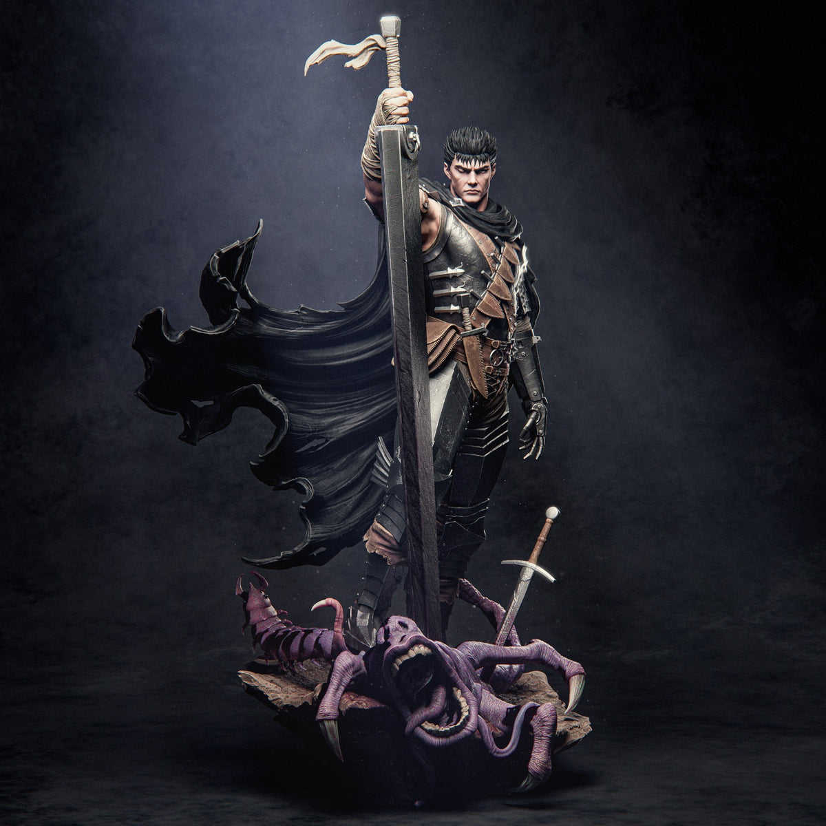 Guts Style Berserk Black Swordsman Anime Unpainted Resin Garage Model (1/6-1/12)